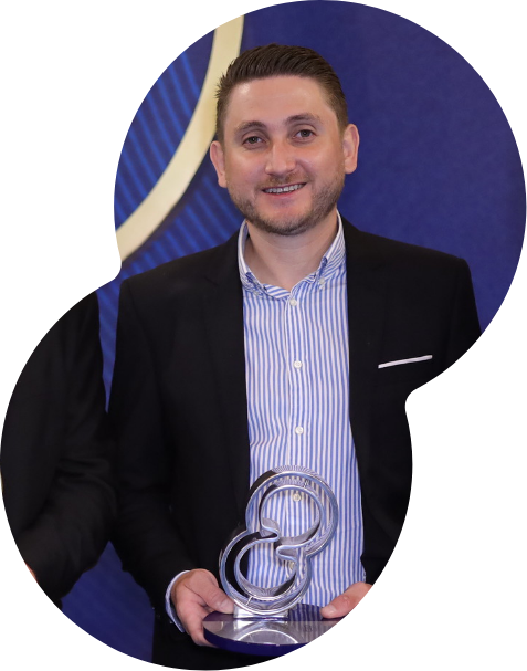 Vencedor com troféu